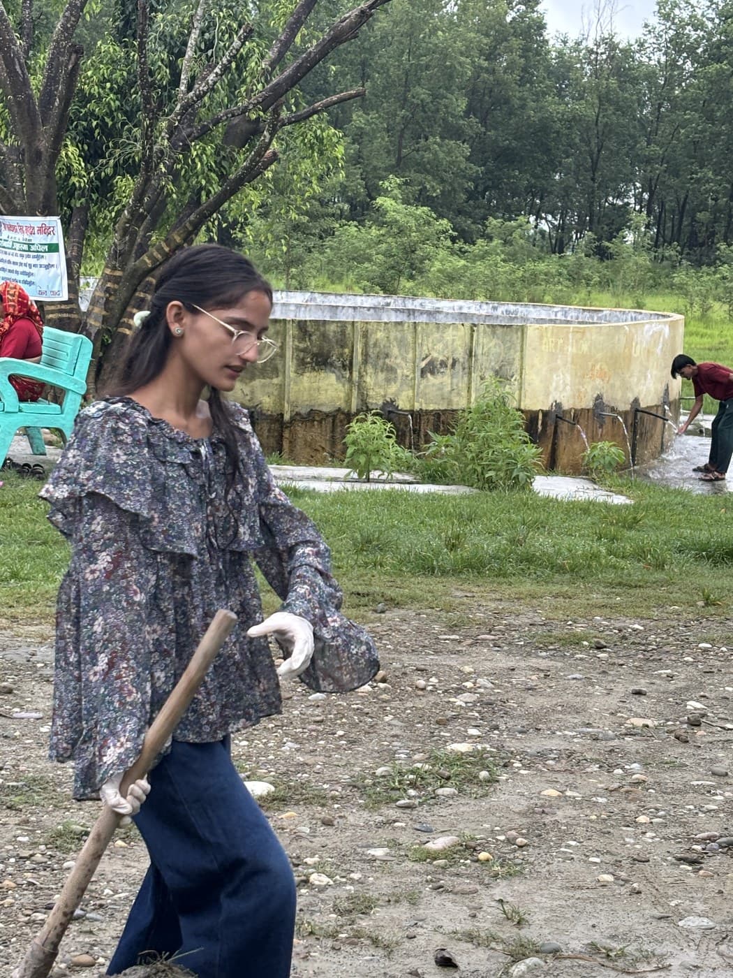 Carrying tools across the grounds