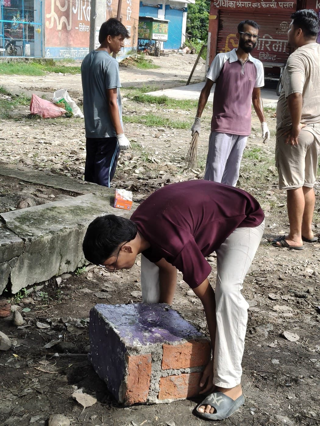 Lifting away broken concrete